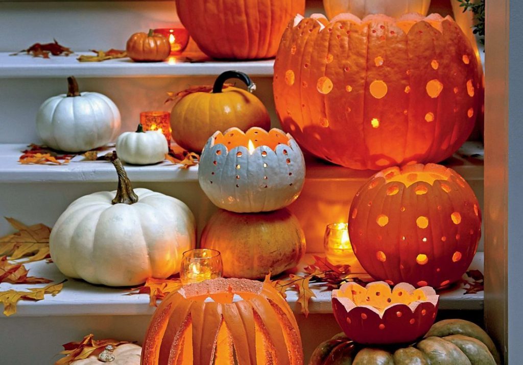 Decorazioni di halloween fai da te: zucche intagliate